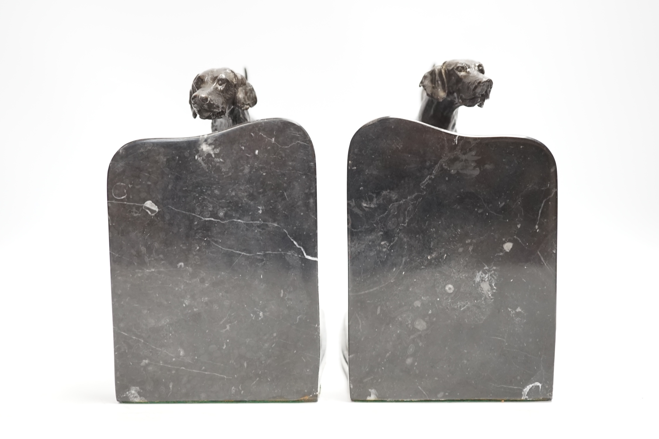 After Pierre-Jules Mêne (1810-1879), a pair of bronze models of hunting hounds